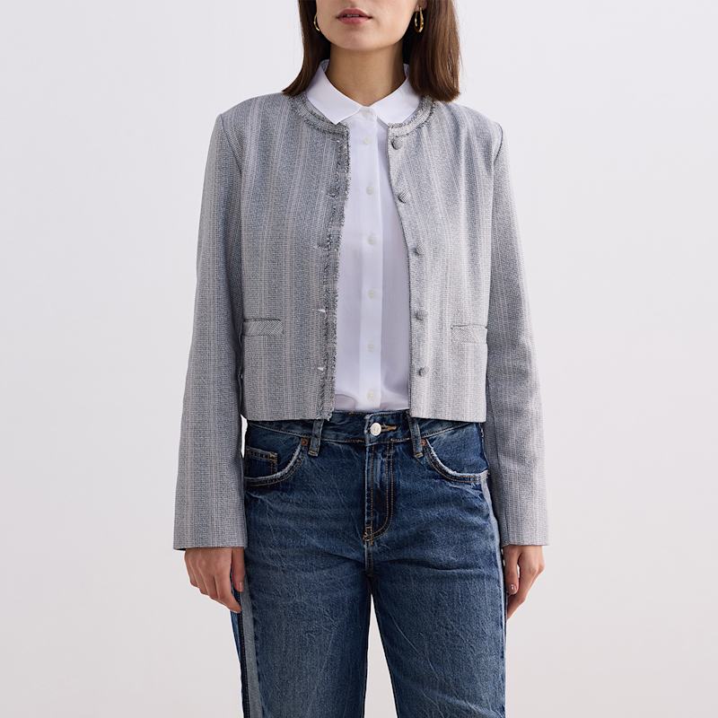 Thumbnail of Lady Jacket In Grey Cotton Tweed image
