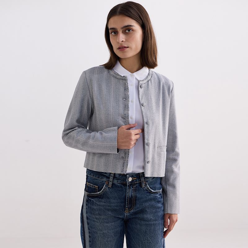 Thumbnail of Lady Jacket In Grey Cotton Tweed image