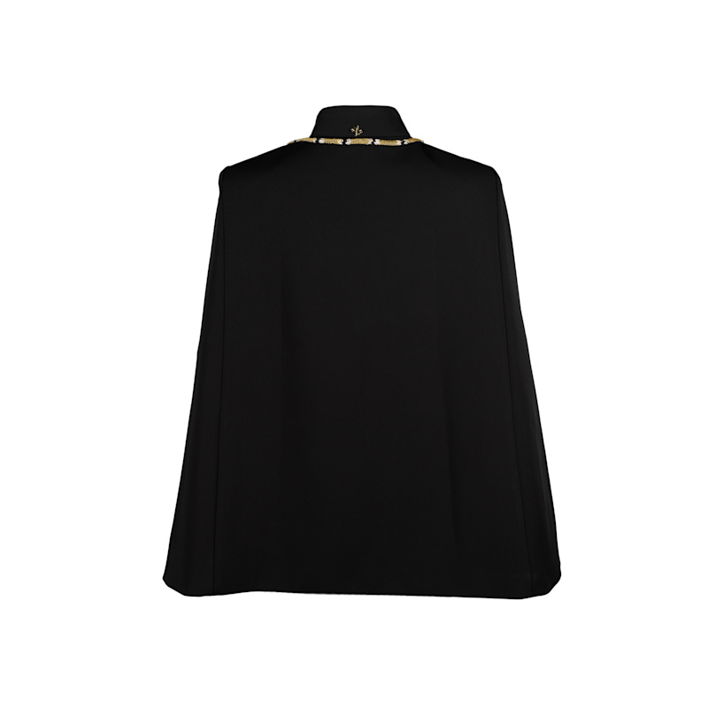 Thumbnail of Laines Couture Tailored Cape With Embellished Black & Gold Wrap Around Snake image