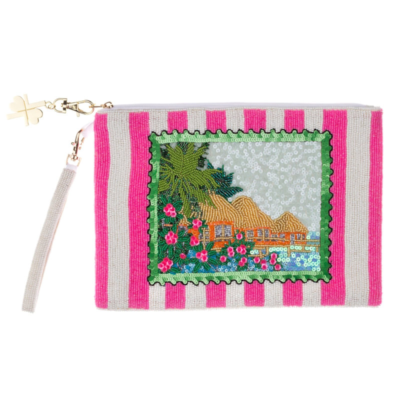 Thumbnail of Tropical Summer Escape Hand Beaded Clutch image