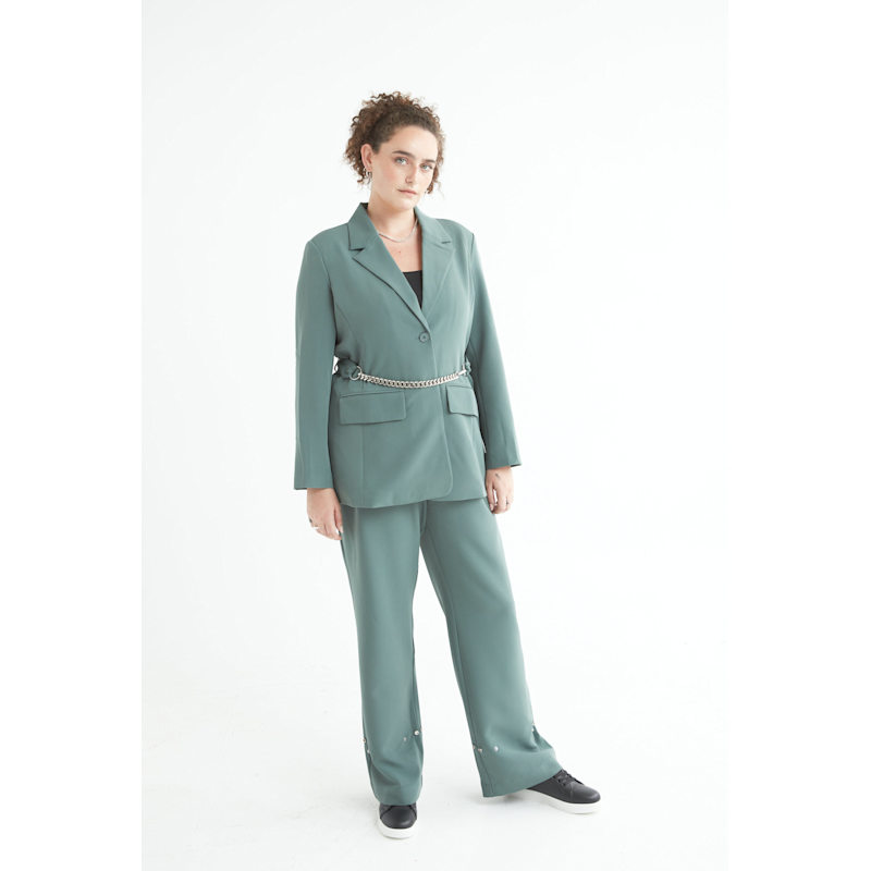 Thumbnail of Lainey Blazer- Dusty Jade image