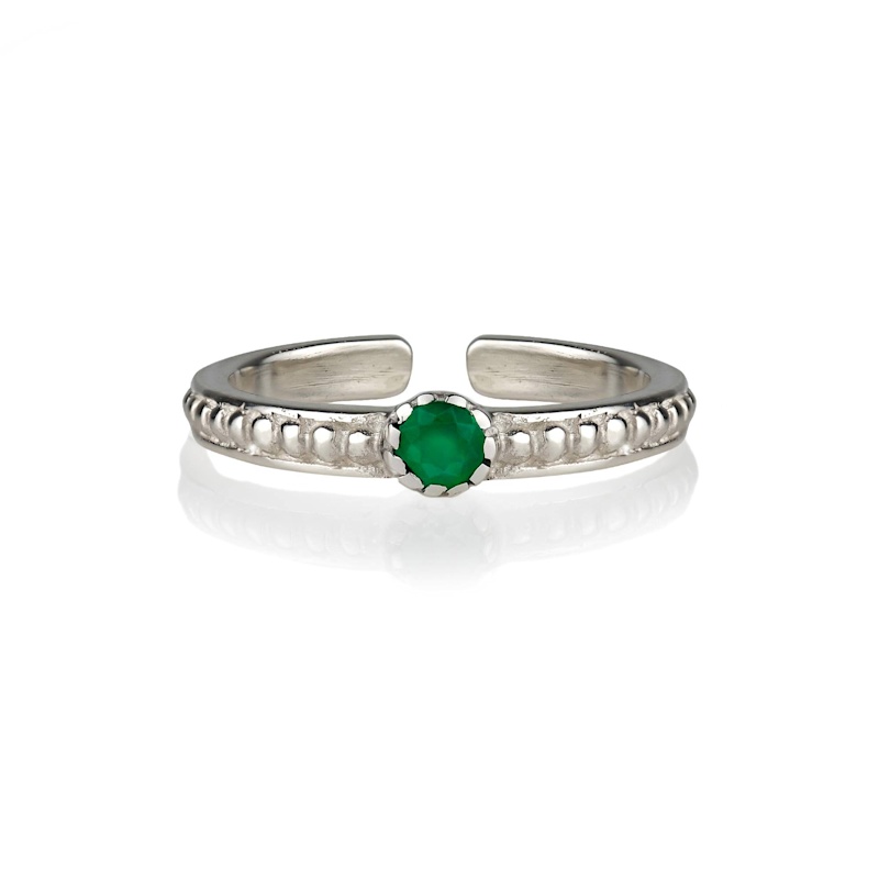 Thumbnail of Lalita Silver Midi / Toe Ring - Green Onyx image