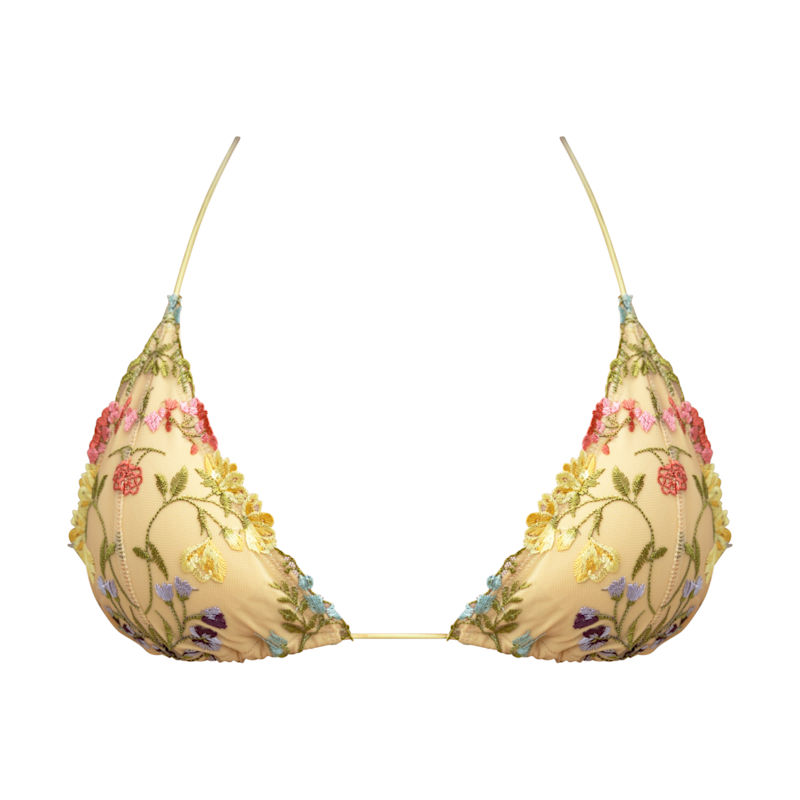 Lani In Butter Yellow Thin String Lace Top | Ivy Swimwear | Wolf & Badger