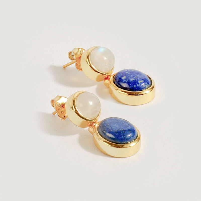Thumbnail of Lapis Lazuli & Moonstone Earrings image