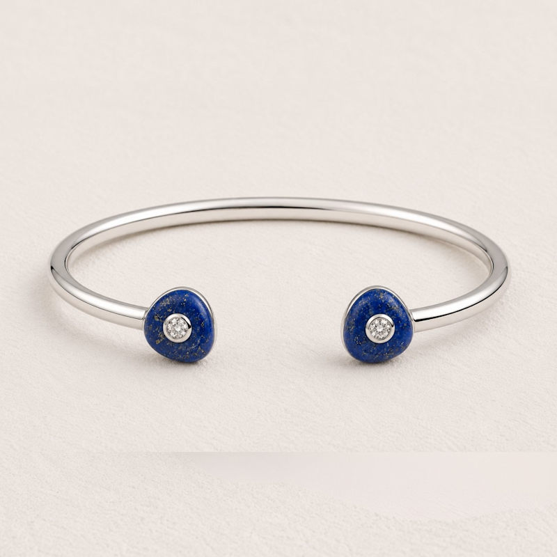 Thumbnail of Lapis Lazuli Round Diamond Cuff Bracelet image