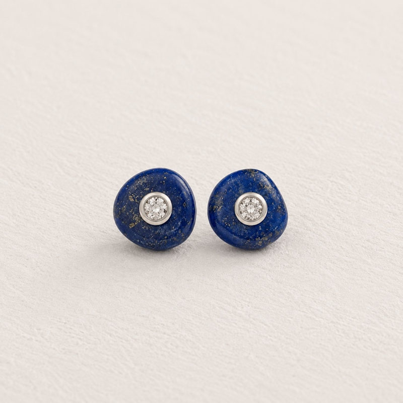 Thumbnail of Lapis Lazuli Round Diamond Cuff Bracelet image