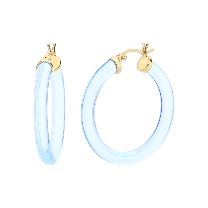 Thumbnail of Thin Kate Hoops In Light Blue image