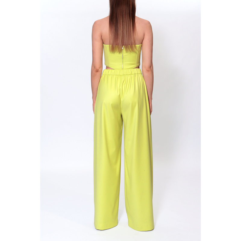 Thumbnail of Ophelie Wild Lime Wide High Waist Trousers image