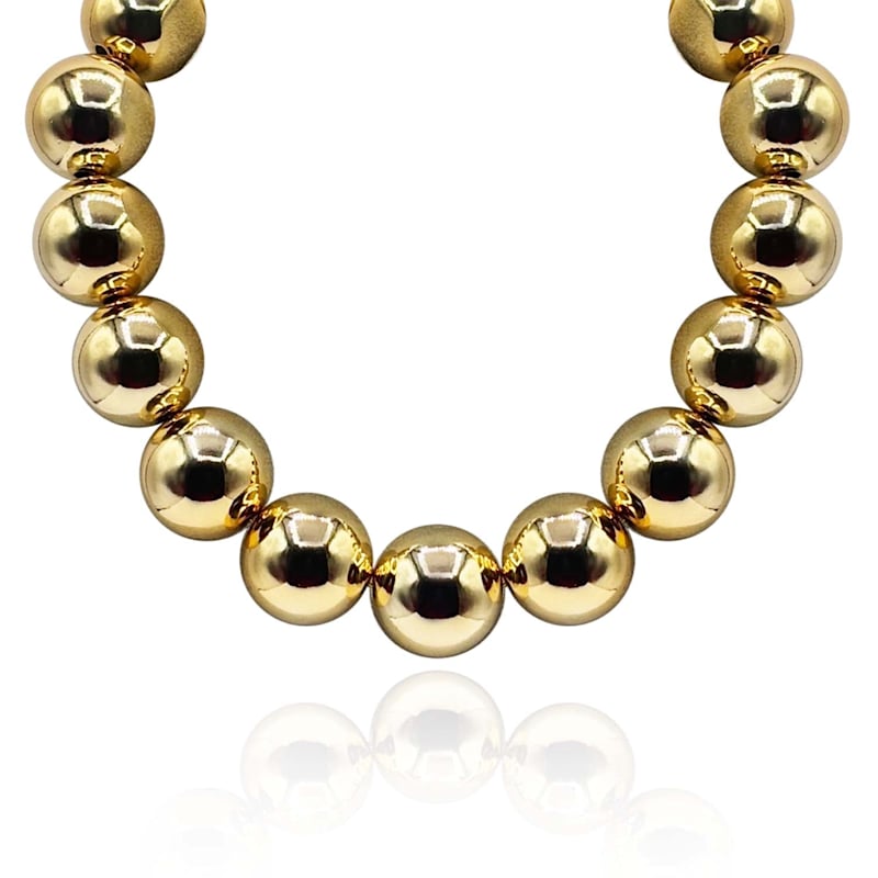 Thumbnail of Lucy Large Gold Gumball Bead Necklace image