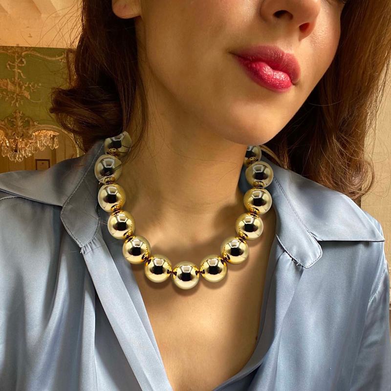 Thumbnail of Lucy Large Gold Gumball Bead Necklace image