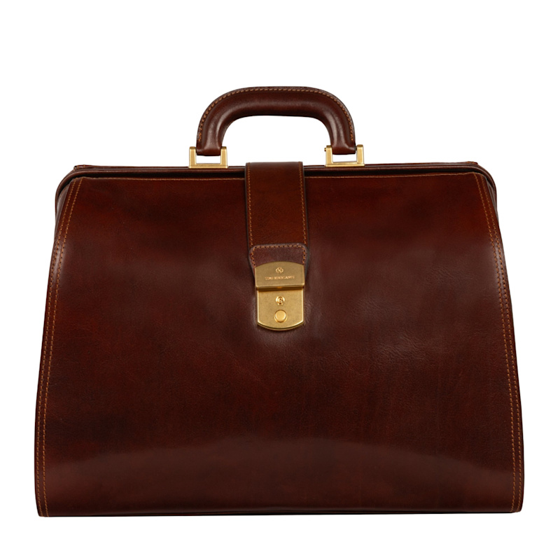 Thumbnail of Large Leather Doctor Bag For Women - Mrs Dalloway - Brown image
