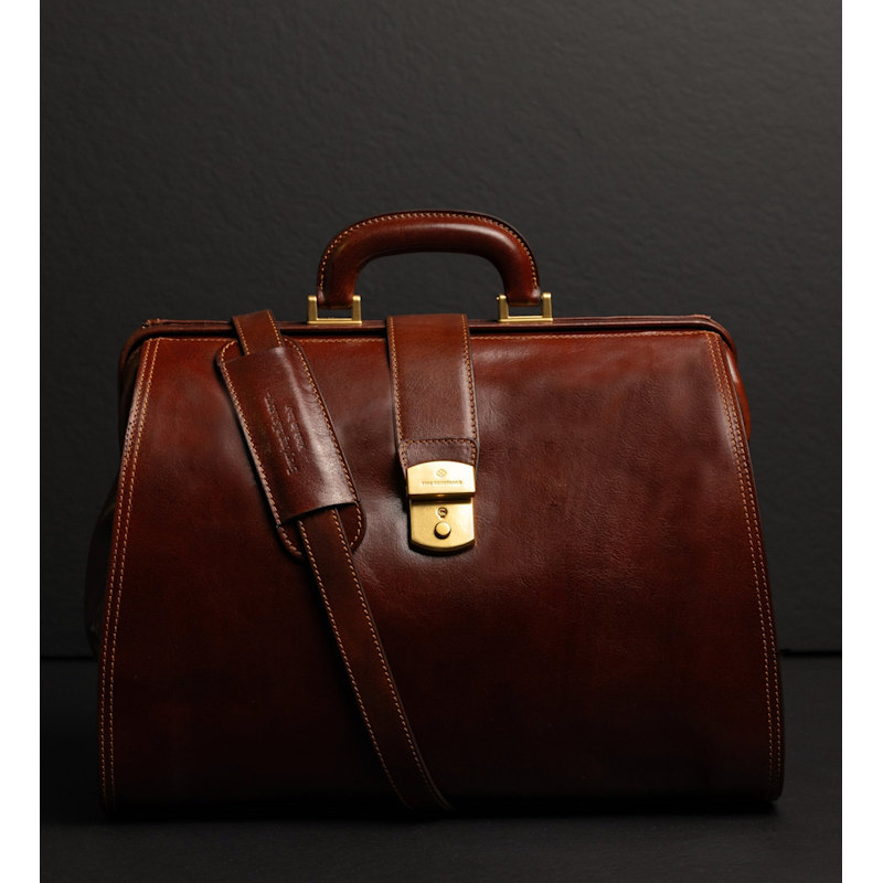 Thumbnail of Large Leather Doctor Bag For Women - Mrs Dalloway - Brown image