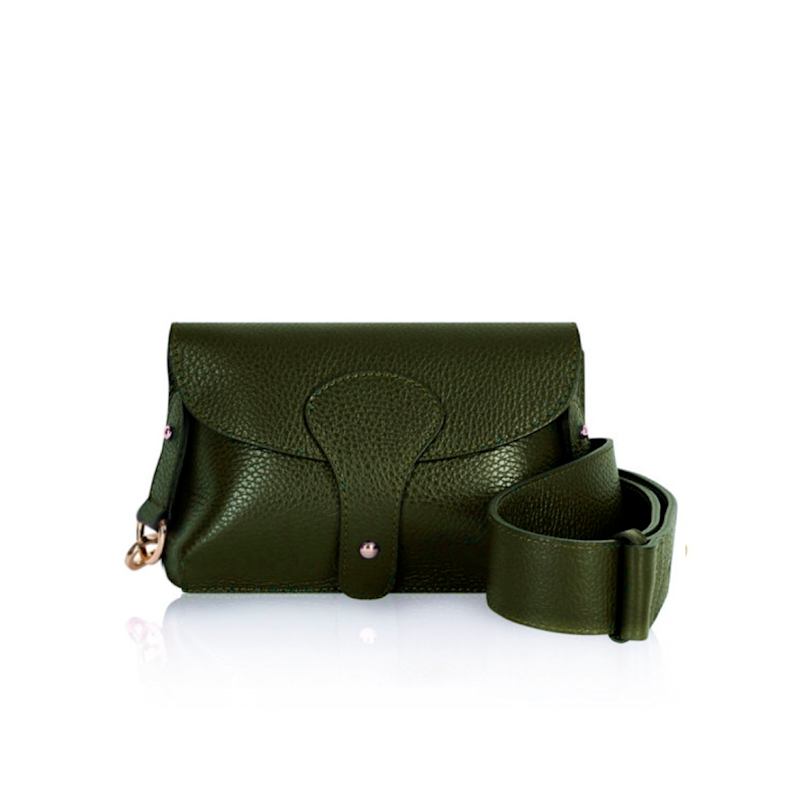 Large Luca Crossbody Bag In Olive Green Betsy Floss Wolf
