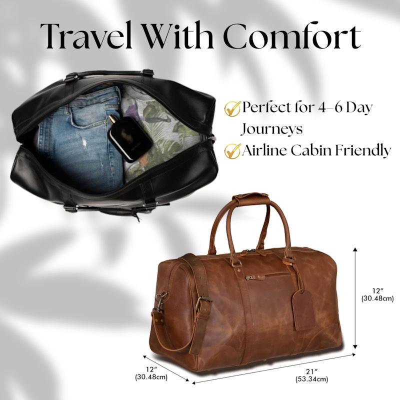 Thumbnail of Large Overnight Bag Vintage Leather Duffle - Tourist image
