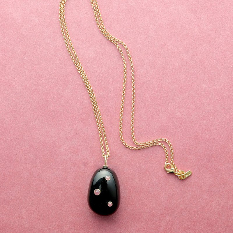Thumbnail of Large Pietra Black Onyx And Ruby Necklace image