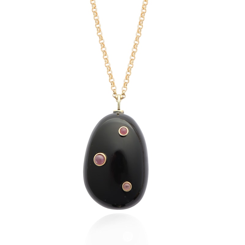 Thumbnail of Large Pietra Black Onyx And Ruby Necklace image