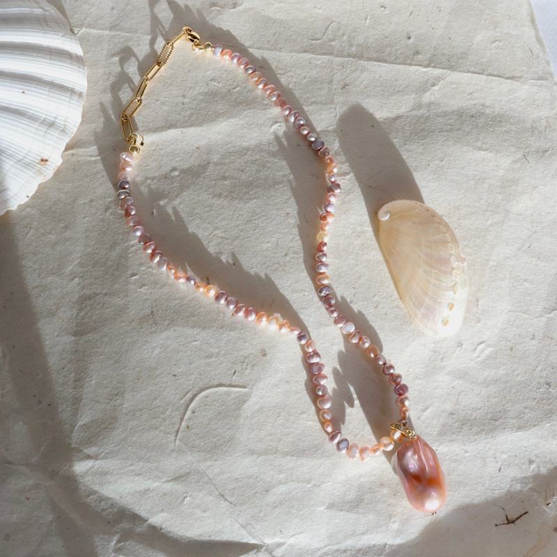 Thumbnail of Moonblush Baroque Pearl Necklace image