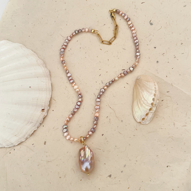 Thumbnail of Moonblush Baroque Pearl Necklace image