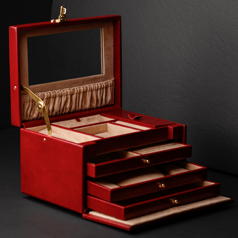 Thumbnail of Large Red Leather Jewelry Box For Women - The Portrait Of  Lady image