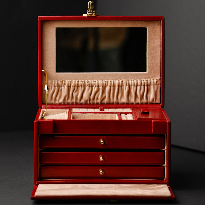 Thumbnail of Large Red Leather Jewelry Box For Women - The Portrait Of  Lady image