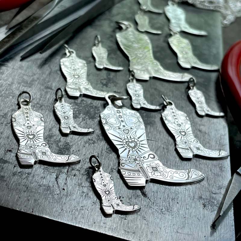 Thumbnail of Large Sterling Silver Cowboy Boot image