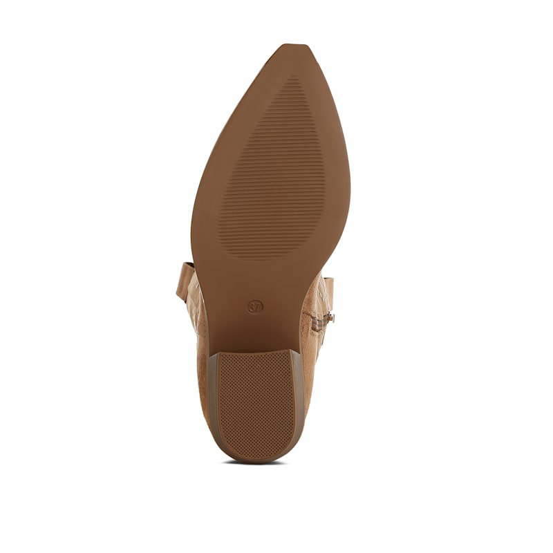 Lariat Studs Embellished Cowboy Boots In Camel By Rag & Co  display picture 3