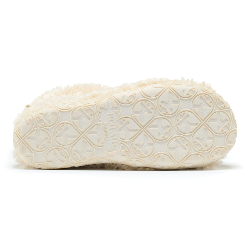 Thumbnail of Lauren - Luxury Borg Fleece Short Slipper Boot - Cream image