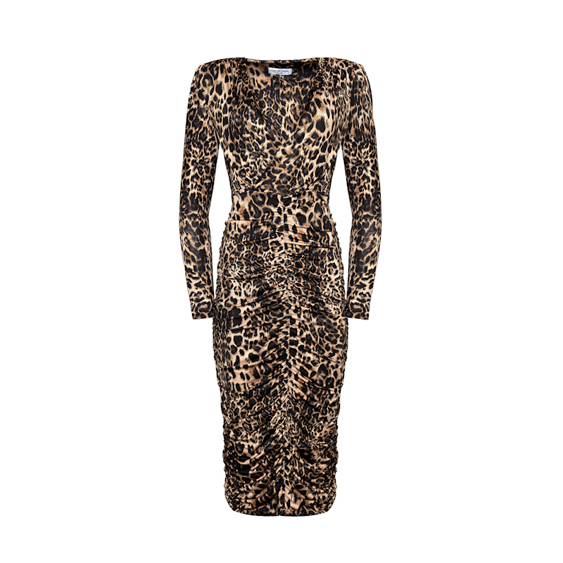 Women's Neutrals / Brown Layla Midi Leopard Dress | Small | Forever Young The Label