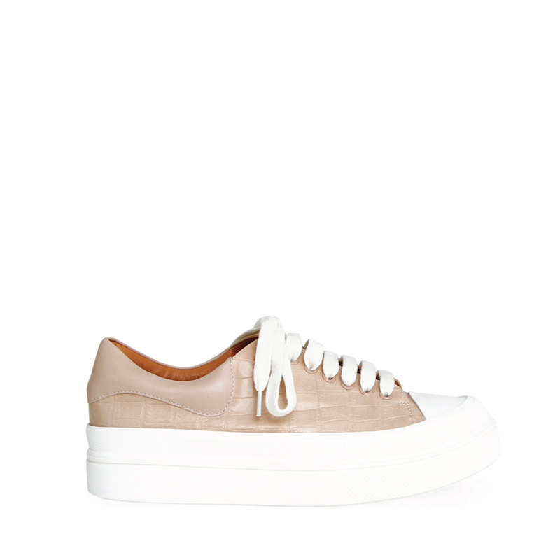 Thumbnail of Just A Dream Croc Leather Sneaker - Blush image