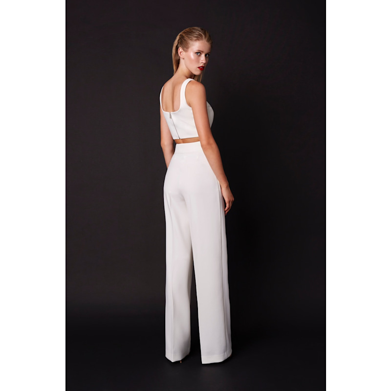 Thumbnail of Mori White Pant Set With Sleeveless Top image