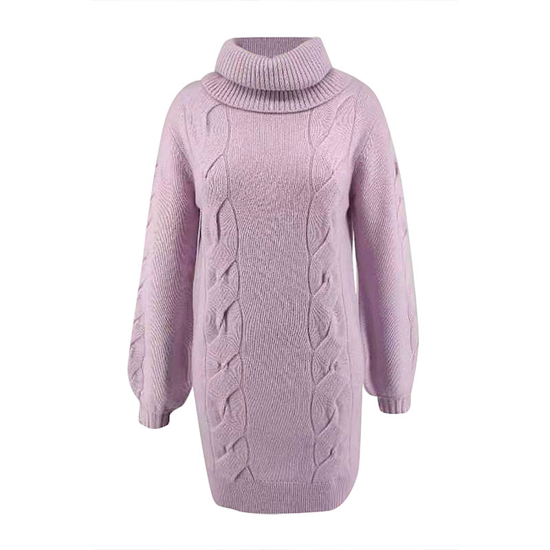 Turtleneck Purple Dress Sweater Cashmere Turtleneck Mini