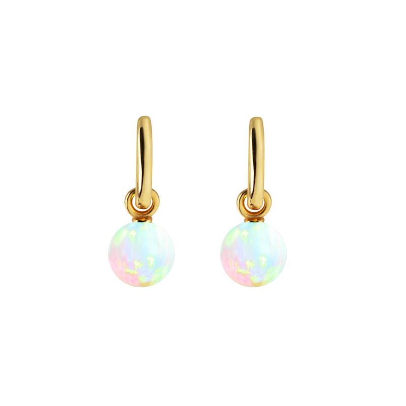 Thumbnail of Aetia Sea Opal Hoop Earrings - Gold image