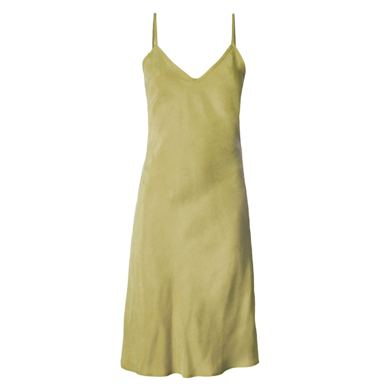 Leaf Green Vegan Silk Slip Dress | Italia A Collection | Wolf & Badger