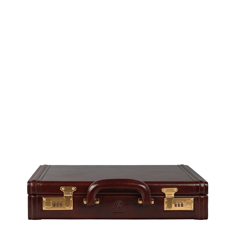 Thumbnail of Brown Leather Attaché Case Briefcase - Fatherland image