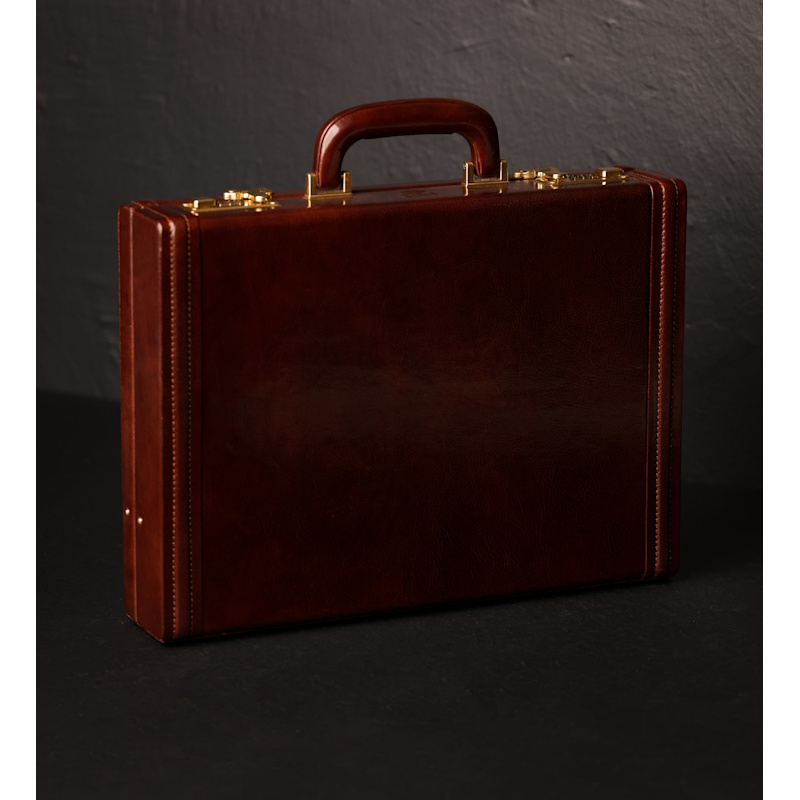 Thumbnail of Brown Leather Attaché Case Briefcase - Fatherland image