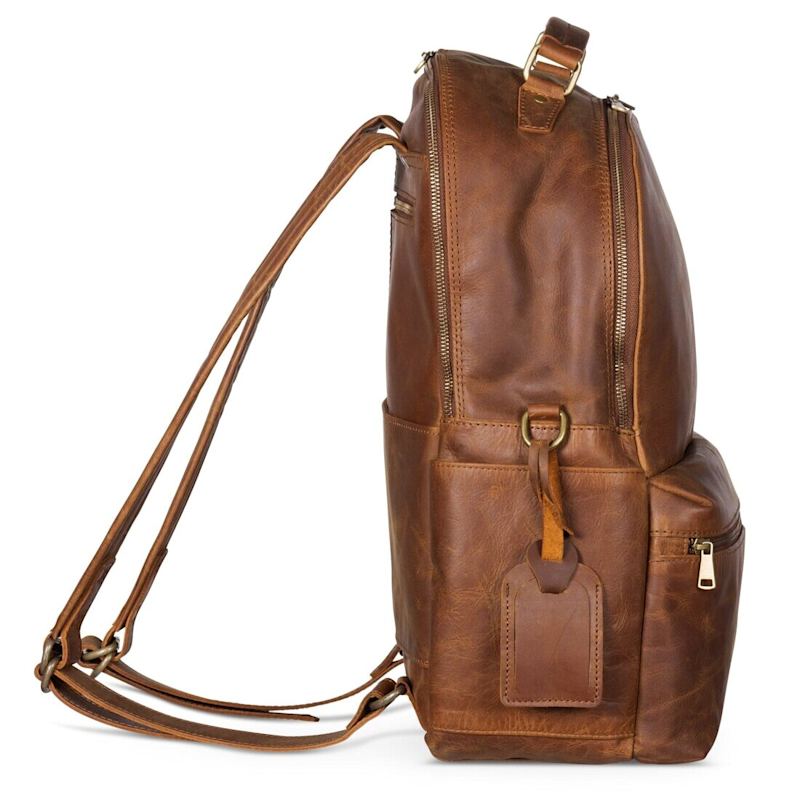 Leather Backpack Rucksack - Saddle Brown | Hides Leather Co. | Wolf ...