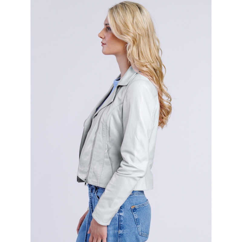 Thumbnail of Leather Biker Jacket Chalk image