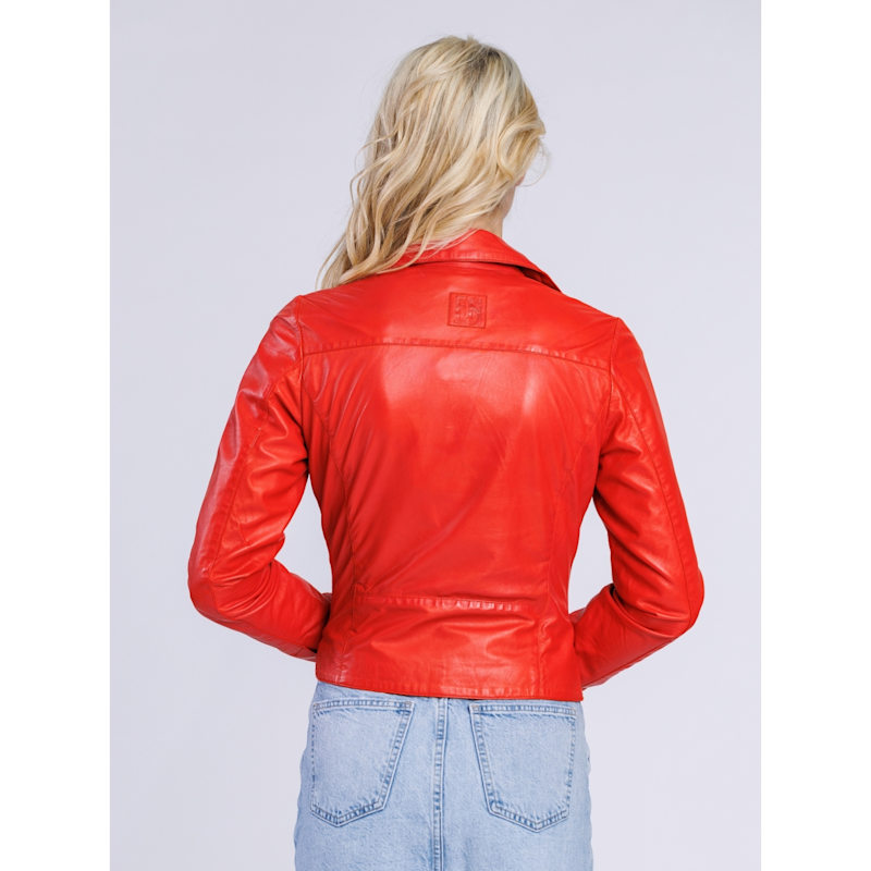 Thumbnail of Leather Biker Jacket Vermillion image