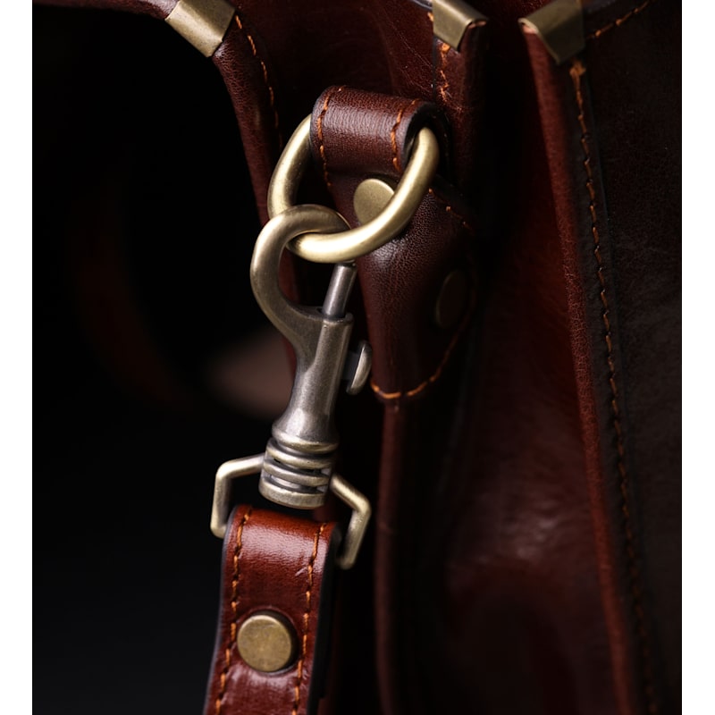 Thumbnail of Leather Briefcase Laptop Bag - Illusions - Brown image
