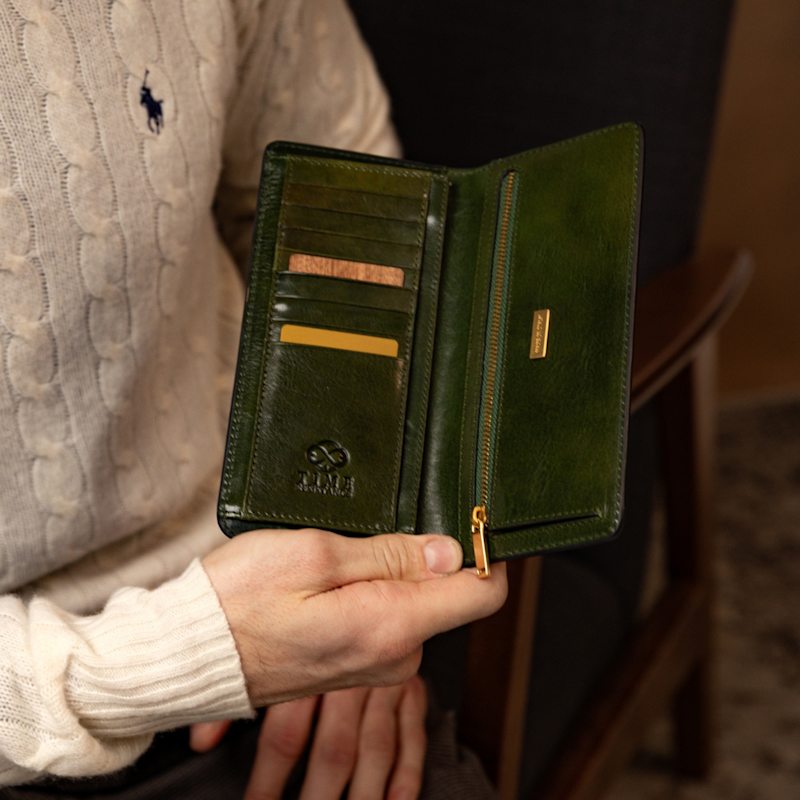Thumbnail of Leather Coat Wallet Green - The Periodic Table image
