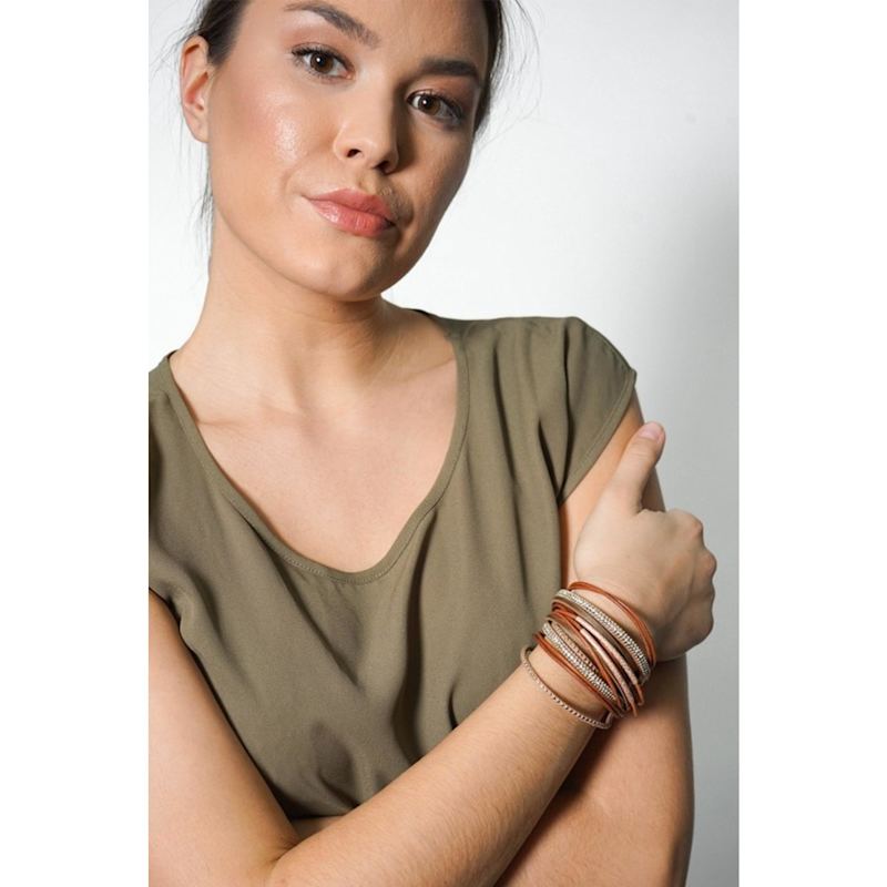 Thumbnail of Leather Crystal Double Wrap Peru Bracelet image