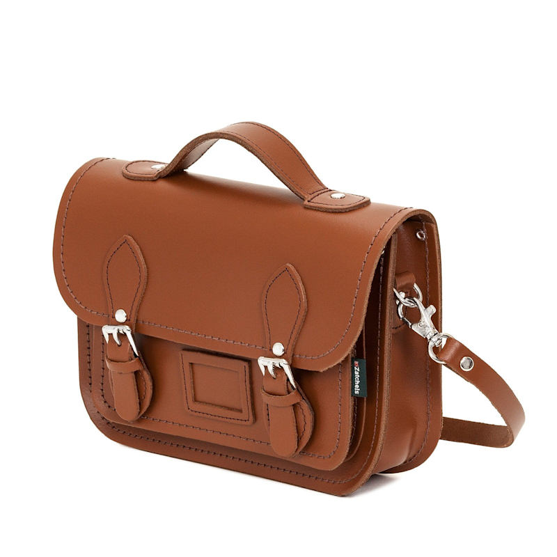 Thumbnail of Leather Midi Satchel - Chestnut image