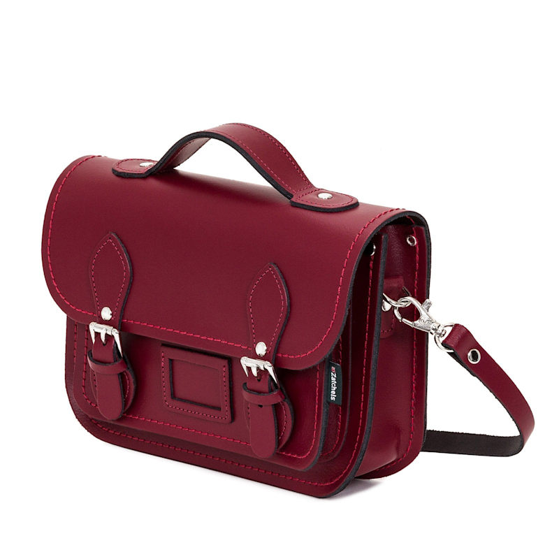 Thumbnail of Leather Midi Satchel - Oxblood image