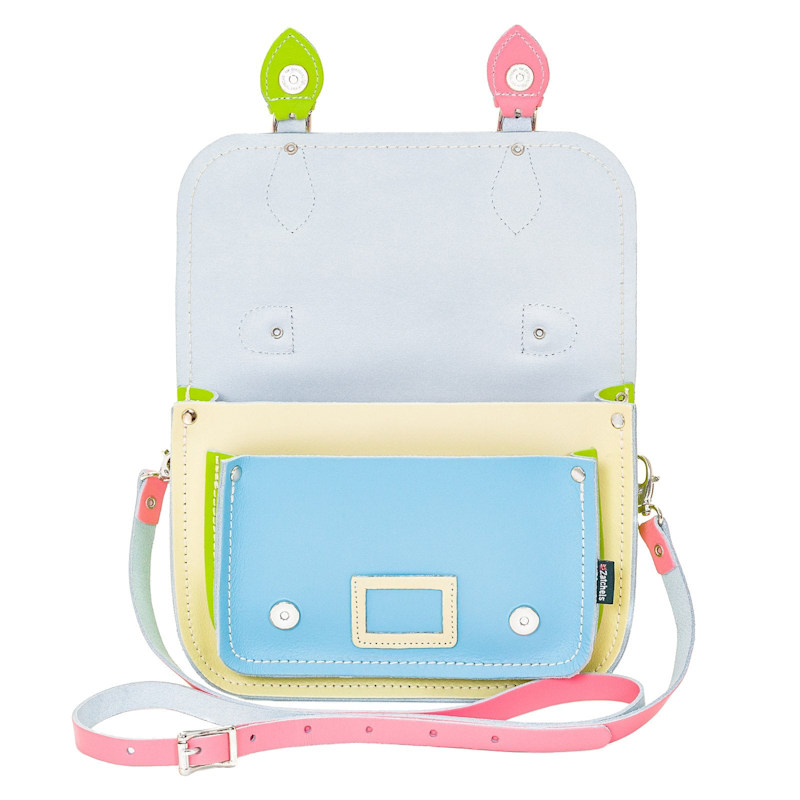 Thumbnail of Leather Midi Satchel Crossbody - Pastel Kaleidoscope image
