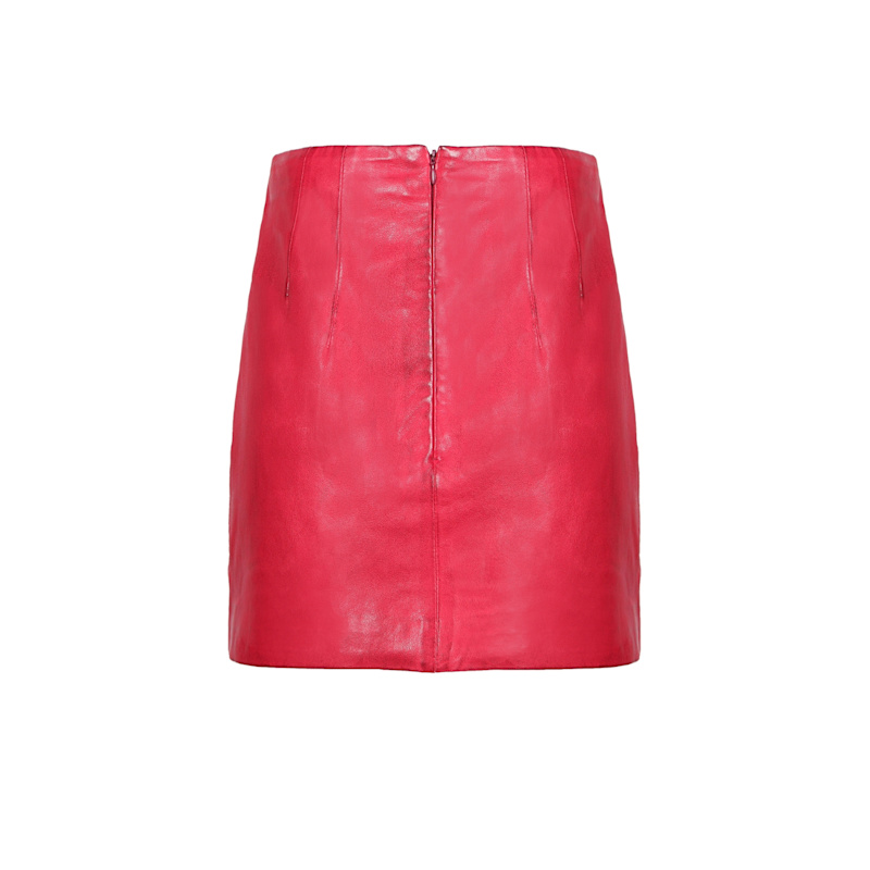 Thumbnail of Leather Mini Skirt Cherry Red image
