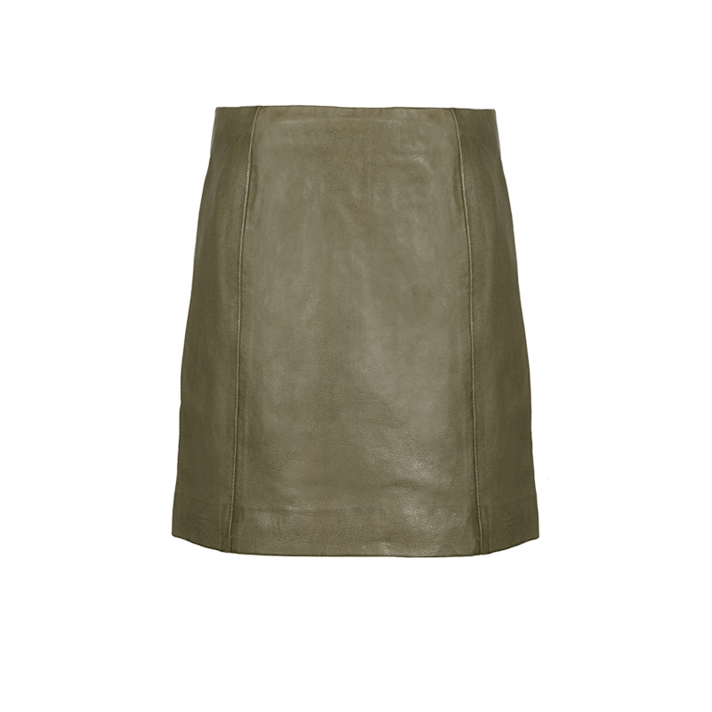 Thumbnail of Leather Mini Skirt Olive image