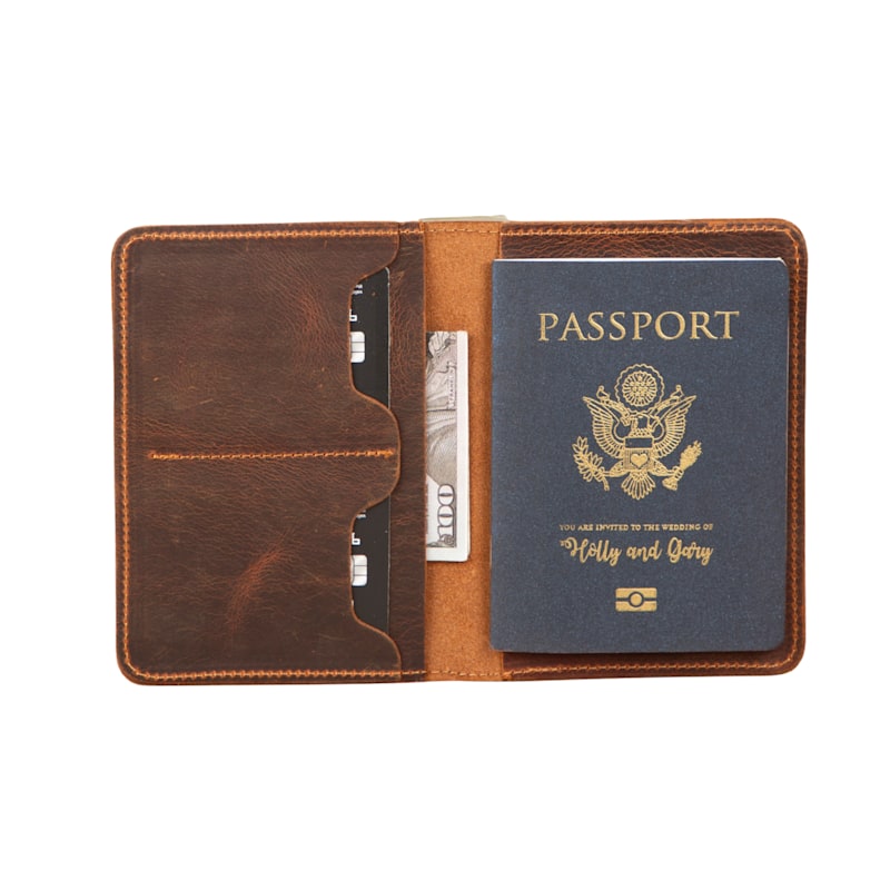 Thumbnail of Leather Passport Holder - Dark Brown - Milan image