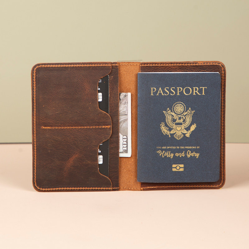Thumbnail of Leather Passport Holder - Dark Brown - Milan image