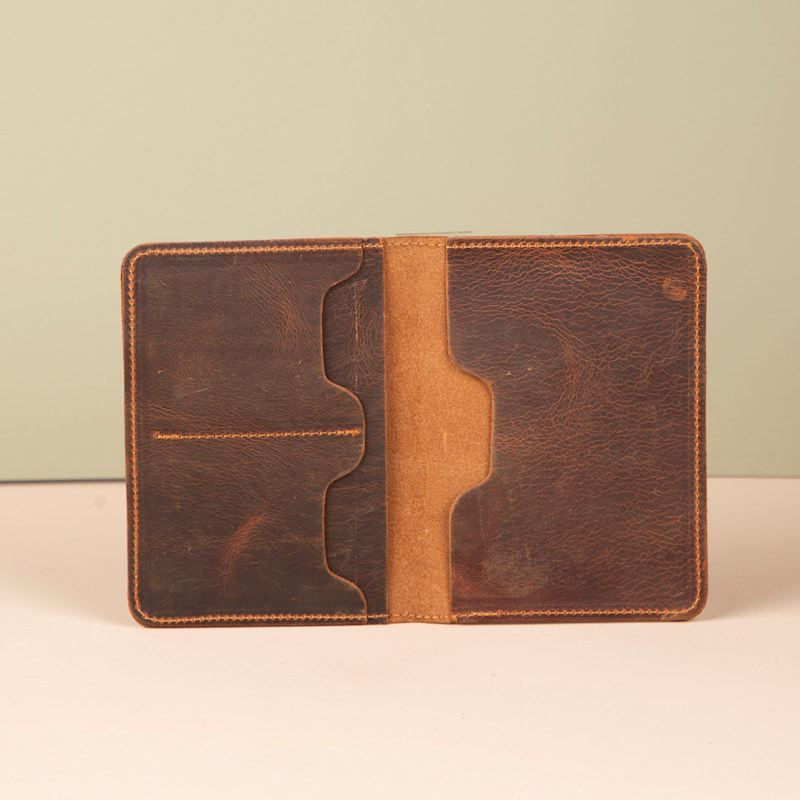 Thumbnail of Leather Passport Holder - Dark Brown - Milan image