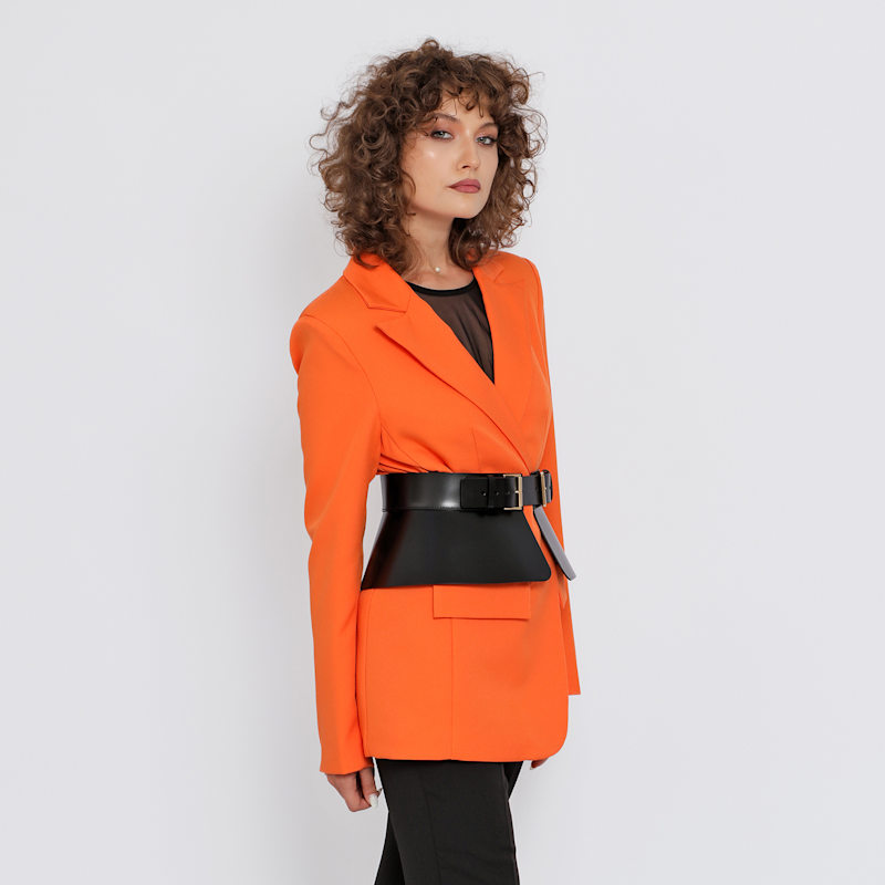 Thumbnail of Black Leather Peplum Corset Belt image